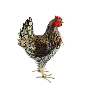 Metal Hen Chicken Decor