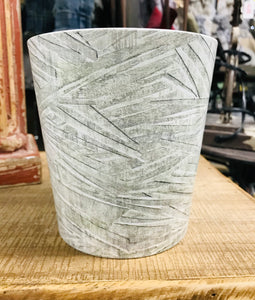 Faux Bamboo Design Ceramic Flower Pot 5" tall