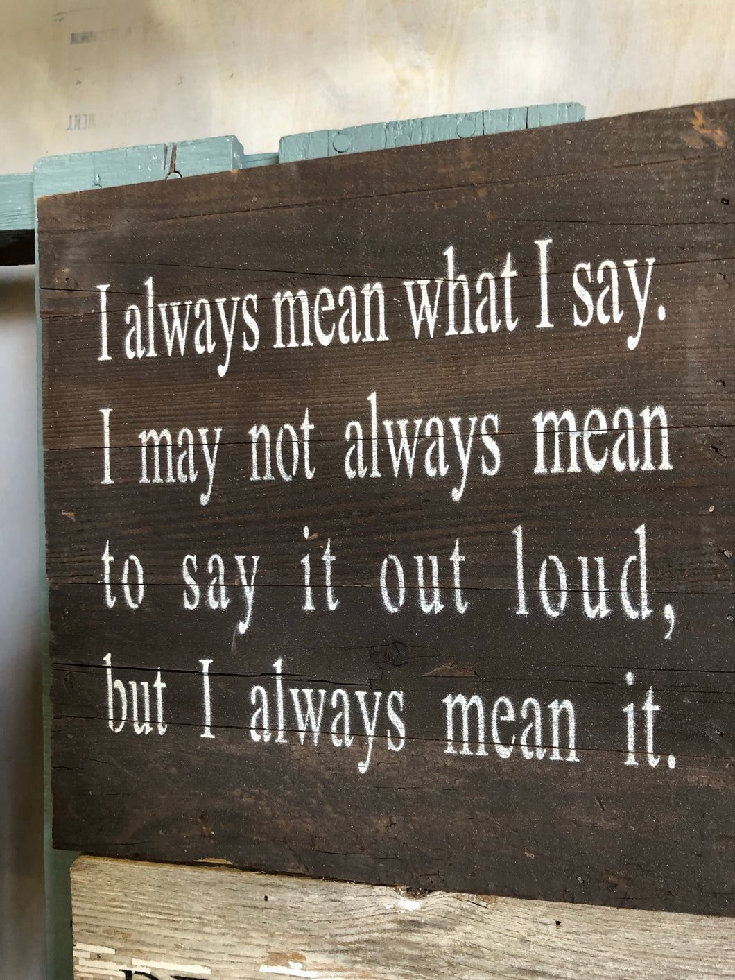 I always mean what I say Sarcastic Gift | Sign 10