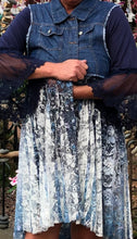 Load image into Gallery viewer, Plus Size Denim Sleeveless Vest with Blue Lace Bottom