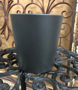 Sleek Modern Matte Black Glazed Ceramic Planter | Satin Finish | 5" tall | Waterproof