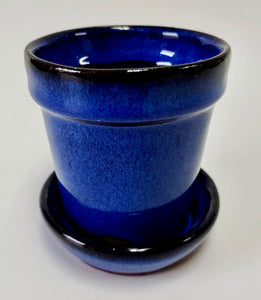 3" Small Ceramic Planter | Mini Pots with attached saucer