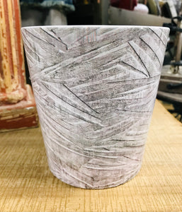 Faux Bamboo Design Ceramic Flower Pot 5" tall