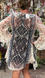 Vintage Look Lace Cardigan Cover Up | Plus Size Boho Duster