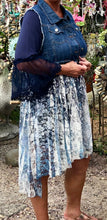 Load image into Gallery viewer, Plus Size Denim Sleeveless Vest with Blue Lace Bottom