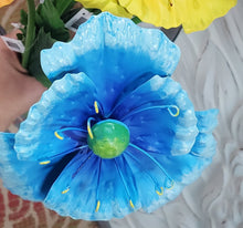 Load image into Gallery viewer, Small Metal Flower Garden Stakes | Metal Poppy Flower Picks