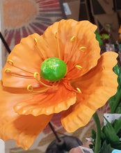 Load image into Gallery viewer, Small Metal Flower Garden Stakes | Metal Poppy Flower Picks