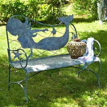 Load image into Gallery viewer, Metal Mermaid Bench For Garden