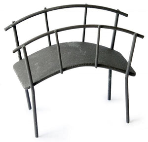 Metal Fairy Garden miniature arched bridge. Dark finish with rounded handrails.  ‎4" L x 1.25" W x 2.5" H with 2" Picks