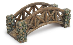Fairy Garden Wooden Bridge with Cobble Stone Finish  MG47