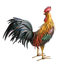 Load image into Gallery viewer, Garden Metal Rooster Statue | Chicken Outdoor Decor