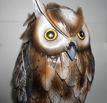 Load image into Gallery viewer, Metal Owl Figurine for Garden or Porch | Barn Owl Statue