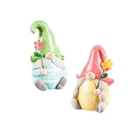 Load image into Gallery viewer, Terracotta Gnome with Metal Flower Table Décor
