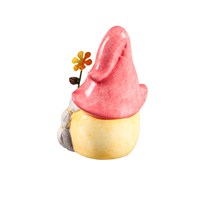 Terracotta Gnome with Metal Flower Table Décor