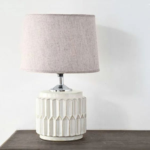 Squatty Accent Table lamp with Geometric Shapes