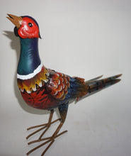 Load image into Gallery viewer, Ring-Neck Pheasant Metal Statue | Yard Art | Looking Up
