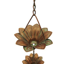 Load image into Gallery viewer, Sunflower Rain Chain | Distressed Copper | 6 foot