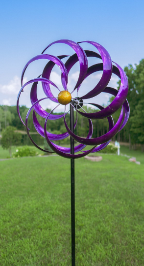 Plumberry Purple Kinetic Wind Spinner Garden Art | HH142