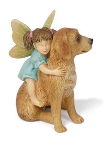 Miniature Fairy Girl getting a ride from her pet Dog