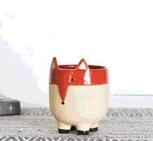 Load image into Gallery viewer, Indoor Ceramic Red Fox Planter with drainage
