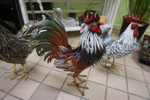 Load image into Gallery viewer, Large Metal Iron Rooster Statue