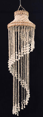 Spiral 36 inch Vintage Bohemian Canopy Sea Shell Hanging Wind Chime, Shell Mobile