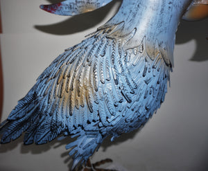 Blue Metal Cockatoo | Bird Statue for Garden | Tropical bird Parrot