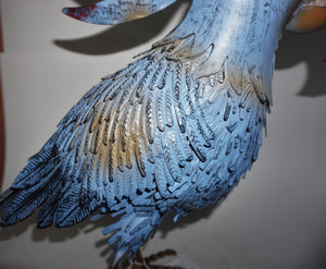 Blue Metal Cockatoo | Bird Statue for Garden | Tropical bird Parrot