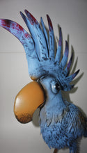 Load image into Gallery viewer, Blue Metal Cockatoo | Bird Statue for Garden | Tropical bird Parrot