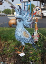 Load image into Gallery viewer, Blue Metal Cockatoo | Bird Statue for Garden | Tropical bird Parrot