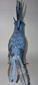 Blue Metal Cockatoo | Bird Statue for Garden | Tropical bird Parrot